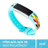 WITHit French Bull Designer Silicone Fitbit Alta/Alta HR Band - Secure, Adjustable, Fitbit Watch Band Replacement, Fits Most Wrists (5.5"-7.25") Sweat-Resistant Accessories (Ziggy)
