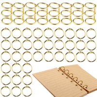 [44 Pcs] 0.9 inch Loose Leaf Binder Rings for Notebook Cover Resin Mold, Tomorotec 3 Holes Metal Loose Leaf Binder Rings for Notebook Diary Photo Album Binding (Gold)