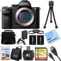 Sony a7S II Full-frame Mirrorless Interchangeable Lens Camera Deluxe 64GB Bundle includes a7S II Body, 64GB Memory Cards, Reader, Wallet, 62mm Filter Kit, Beach Camera Cloth, Batteries, Charger + More