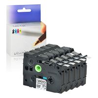 KCMYTONER Compatible for Brother P-Touch Standard Extra Strength Laminated Label Tape TZe-S121 TZ-S121 TZeS121 Used in PT-D210 D400 D600 PT-H110 Printers Black on Clear (3/8") 9mmx 26.2ft(8m) 5 Pack