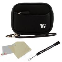 Black Black Trim Protective Soft Neoprene Cover Sleeve for Canon Power Shot ELPH 500 HS ELPH 510 HS S95 Powershot Point and Shoot Digital Camera and Grey 6 Inch Mini Tripod and Screen Protector