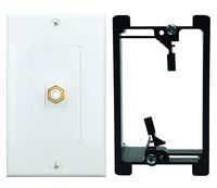 RCA Wall plate, Single RCA Keystone Insert with White Center Jack Wall Plate with Low Voltage Mounting Bracket for Subwoofer,Stereo Receiver and Other Equipment with RCA Component Audio/Video