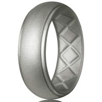 Egnaro Silicone Wedding Ring for Men, Particularly Breathable Mens' Rubber Wedding Bands, Size 8 9 10 11 12 13, for Athletes Crossfit Workout (SETM-Metal Tungsten Steel, 10(19.75mm))