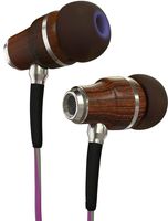 Symphonized NRG 3.0 Wood Earbuds, in-Ear Noise-isolating Headphones, Earphones with Mic & Volume Control (Resilient Purple & Hazy Gray)