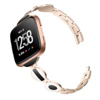 DAIKA Metal Bands Compatible with Fitbit Versa for Women Stylish Replacement Band Bracelet Accessories - Champagne