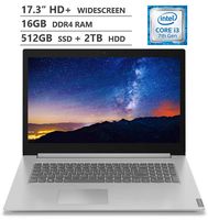 2019 Newest Lenovo Ideapad L340 17.3" HD+ TN Anti-glare Widescreen Laptop, Intel Core i3-8145U Processor up to 3.9GHz, 16GB RAM, 512GB M.2 SSD + 2TB HDD, HDMI, Wireless-AC, Bluetooth, Windows 10, Grey