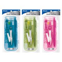 BAZIC Bright Color 9 Pcs. Math Tool Sets Geometry Compass (452-24)
