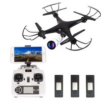 WiFi FPV Drone with Camera Live Video 720P,HT Drone Quadcopter with Altitude Hold,App Controlled Drone with 3 Batteries