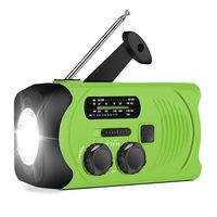 [Upgraded Version] RunningSnail Emergency Weather AM/FM NOAA Solar Powered Wind up Radio with SOS, 2000mAh Power Bank for Cell Phone and LED Flashligh(Green)