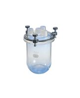 Corning Pyrex Borosilicate Glass Cylindrical Resin Reaction Kettles Flask with Covers, Four-Neck Standard Taper Joints, 1000ml Capacity