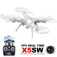 Cheerwing Syma X5SW UAV FPV 2.4Ghz 4CH 6-Axis Gyro RC Qucopter Drone UFO Headless Mode with 0.3MP HD WiFi Camera Support iOS Android RTF(White)