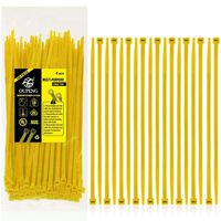 Nylon Zip Ties Heavy Duty- 8 Inch Yellow,Multi-Purpose Self Locking Cable Ties， Ultra Strong Plastic Wire Ties with 50 Pounds Tensile Strength, 100 Pieces.