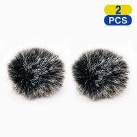 Microphone Wind Screen Furry Muff 2 Pack Outdoor Windproof Lavalier Microphone for Most Lapel Clip Lav (0.2inch)