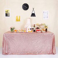 GFCC Rectangle Rose Gold Sequin Tablecloth 60x120 inch Sparkle Party Wedding Christams Banquet Table Cloth Glitter Cake Table Cover Linen