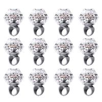 Konsait Flashing Led Light up Ring Toys Diamond Grow in The Dark Jelly Bumpy Rings for Birthday Bachelorette Bridal Shower Gatsby Party Favors (12pcs)