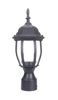 LIT-PaTH Outdoor Post Light Pole Lantern Lighting Fixture with One E26 Base Max 100W, Aluminum Housing Plus Glass, Matte Black Finish