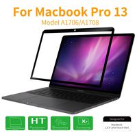 iKammo Clear Screen Protector Compatible Apple MacBook Pro 13 A1989 A1706 A1708 (with/Without Touch Bar,Released 2018/2017/2016),HD Clear Anti Scratch Bubble Free Screen Protector,Black Frame