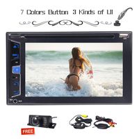 Universal Double 2 DIN 6.2 inch in Dash Stereo Autoradio Car DVD CD USB FM/AM/RDS Radio Tuner Muti-Touchscreen in Dash Headunit Steering Wheel Control+Remote Control+Free Wireless Camera
