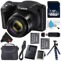 Canon Powershot SX430 is Digital Camera (Black) (International Model) + NB-11L Lithium Ion Battery + 64GB SDXC Class 10 Memory Card + Small Soft Carrying Case + Memory Card Wallet Bundle