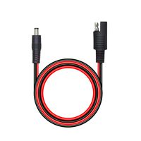 CERRXIAN 60cm 14AWG DC 5.5mm x 2.1mm Male to SAE 2 Pin Quick Disconnect Wire Harness Extension Cable for Portable Powers, Motorcycle Solar Panel Charger (M Black)