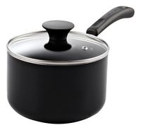 Cook N Home 02524 Nonstick Sauce Pan with Lid, 3-Qt, Black, 3-Quart,