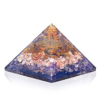 Orgonite Crystal Ultimate Triple Weight Loss Pyramid with Tiger Eye, Sunstone and Amethyst Healing Crystals -Boost Your Metabolism and Inner Strength for Weight Management