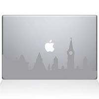 The Decal Guru 2075-MAC-13A-S London City Skyline Decal Vinyl Sticker, Silver, 13" MacBook Air