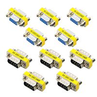SAISN 9 Pin DB9 RS-232 Adapter 5pcs Male to Male and 5pcs Female to Female Serial Cable Gender Changer Connector Coupler (10 Pack)