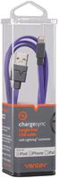 Ventev Chargesync Apple Lightning Cable | Flat, Tangle-Resistant Cable, MFi Certified, Providing the Power you Depend on to Charge your Devices and Transfer Photos, Music and More with Ease | 3.3ft Purple