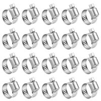 LOKMAN Hose Clamp, 20 Pack Stainless Steel Adjustable 13-19mm Range Worm Gear Hose Clamp, Water Pipe Clamp for for Plumbing, Automotive and Mechanical Applications