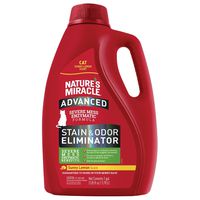 Nature's Miracle P-98146 Cat Advanced Stain and Odor Eliminator, Sunny Lemon Scent, Enzymatic Formula for Urine Stains, Diarrhea Stains and Vomit Stains, Odor Control, 128 fl oz