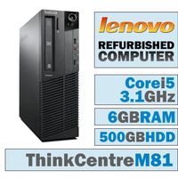 Lenovo ThinkCentre M81 SFF/Core i5-2400 Quad @ 3.1 GHz/6GB DDR3/500GB HDD/DVD-RW/WINDOWS 7 PRO 64 BIT