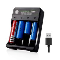 18650 Intelligent Smart Battery Charger 4Bay, Universal Smart Rechargeable Battery Charger 4 Slot Fast Charging Rechargeable for Rechargeable Batteries Li-ion Batteries (New 4Bay)