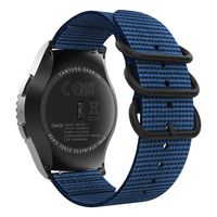 MoKo Watch Band Fit Garmin Vivoactive 3/Galaxy Watch Active/Galaxy Watch 42mm/Gear S2 Classic/Ticwatch 2/E, 20mm Woven Nylon Adjustable Replacement Strap with Double Rings - Royal Blue