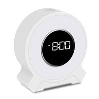 Alarm Clock Radio Wake Up Light Bluetooth Speakers Clock FM Radio for Bedroom USB Charging Port LED Color lamp Touch Control Stereo Sound & TF Card & AUX-White