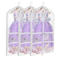 Univivi Clear PVC Dance Costume Bags (3 Pack) Garment Bag 40 Inch for Dance Competitions, with 4 Medium Clear Zipper Pockets and 1 Large Back Zippered Pocket [Upgraded Version] ...