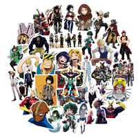 My Hero Academia Anime Cartoon Laptop Stickers Waterproof Skateboard Pad MacBook Car Snowboard Bicycle Luggage Decal 50pcs(My Hero Academia Anime 50 PCS)