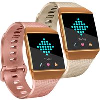 Tobfit Bright Designed Bands Compatible with Ionic Bands, Soft TPU Sport Arm Wristband Accessories for Women Men, Small, Champagne Gold, Rose Gold