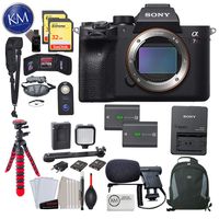 Sony Alpha a7R IV Mirrorless Digital Camera - Body Only with Premium Striker Bundle: Includes - Small Tripod, Jazz Bag, K&M Microphone, Slave Flash w/Bracket, Mini Portable LED Light Kit, and More.