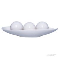 Hosley Decorative Bowl and Orb Set. Ideal Gift for Weddings Special Occasions and for Decorative Centerpiece in Your Living Dining Room O3 (Crackle Ivory)