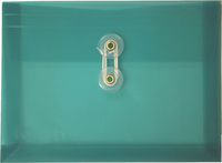 Filexec Poly Envelope, Photo Size, Side Load, Button String Closure, Green (Pack of 12) (50076-15405)