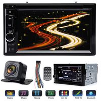 Double Din Car Radio with Reverse Camera for Ford F250 Super Duty 2004-2016, with Mirrorlink Bluetooth Subwoofer Control Steering Wheel Control AM FM DVD Player 6.2" Touchscreen + Remote Control