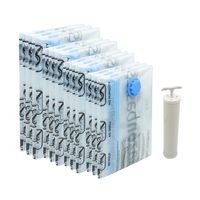 AmazonBasics Vacuum Compression Storage Bags with Hand Pump - 12-Pack (3 Jumbo, 3 Large, 3 Medium, 3 Small)