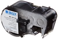 Brady MC-187-342 Polyolefin B-342 Black on White Label Maker Cartridge, 7' Width x 21/64" Height, For BMP51/BMP53 Printers