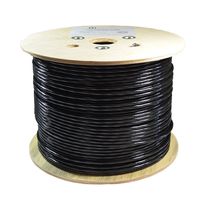 Dripstone Bare Copper 500ft CAT6 Outdoor/Direct Burial Solid Ethernet Cable 23AWG CMX Waterproof Wire HDPE Insulated Polyethylene (PE) Pass Fluke Test for Indoor/Outdoor Installations Drum Black