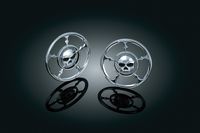 Kuryakyn 3787 Motorcycle Audio Accessory: Zombie Skull Speaker Grill Accents for 1996-2013 Harley-Davidson Touring & Trike Motorcycles, Chrome, 1 Pair
