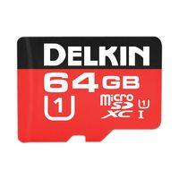 Delkin 64GB Microsdxc 500X UHS-I (U1) Memory Card (DDMSD50064GB)