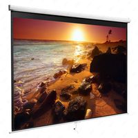 Projector Screen 84in HD Pull Down Projection Screen Wrinkle-Free Wall/Ceiling Mounted Movies Screen Portable Adjustable Home Theater Office School Screens