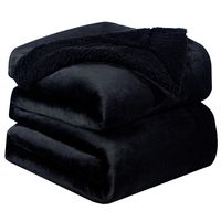 Bedsure Sherpa Fleece Blanket Queen Size Black Plush Blanket Fuzzy Soft Blanket Microfiber