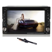GPS Navigation 6.2-inch Double Din In Dash Car Dvd Player Car Stereo Touch Screen with Bluetooth USB SD MP3 Radio for Universal Car with Backup Camera and Map Card